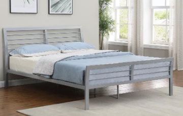 SILVER- METAL BED
