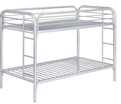 SILVER - TWIN OVER TWIN BUNK BED